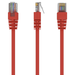 Cable CAT5E UTP moldeado 0,25m Rojo