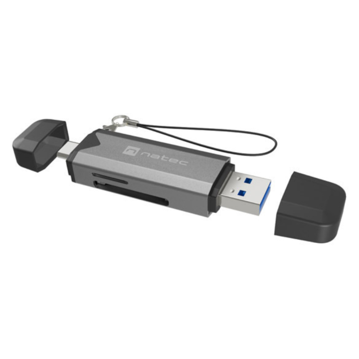 LECTOR DE TARJETAS NATEC SCARAB 3 USB 3.1 GEN 1 USB-A + USB-C SD/MICRO SD
