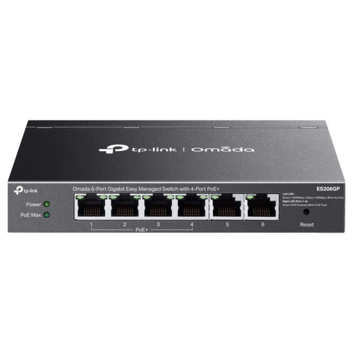SWITCH OMADA ESA206GP 6 PUERTOS GIGABIT 4 PUERTOS POE+