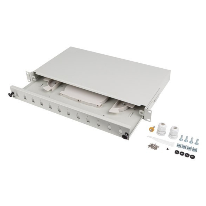 PATCH PANEL LANBERG 1U 19" FIBRA OPTICA 12 PTS SC SIMPLEX O 12 LC DUPLEX GR+ACC