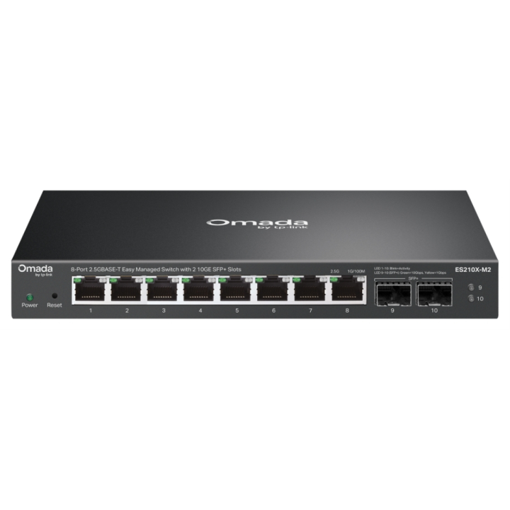 SWITCH OMADA ES210X-M2 8-PORT EASY MANAGED SWITCH WITH 2 10GE SFP+ SLOTS