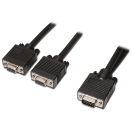 CABLE AISENS BIFURCADOR SVGA HDB15/M-2XHDB15/H NEGRO 45 CM