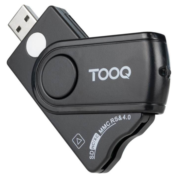 LECTOR TARJETAS TOOQ DNIE SIM SD/TF USB-A NEGRO