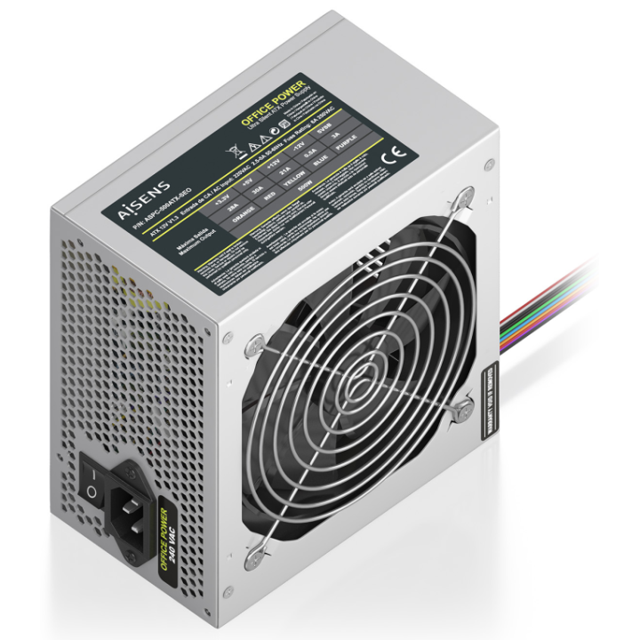 FUENTE ALIMENTACION AISENS ATX 500W OEM PLATA