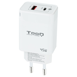 CARGADOR DE PARED TOOQ GAN USB C PD USB-A QC 45W