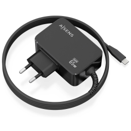 CARGADOR AISENS GAN 65W PD3.0 1XUSB-C 1.8M NEGRO