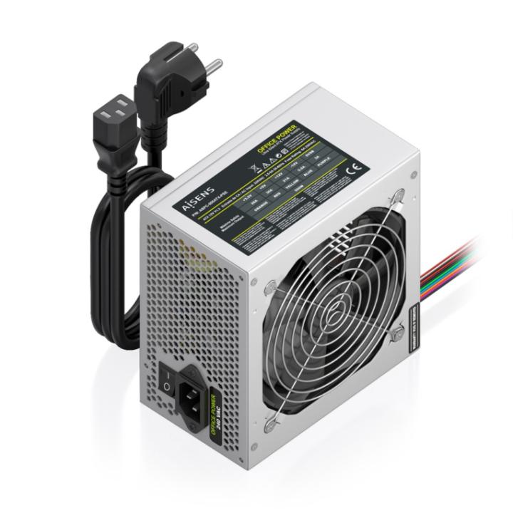 FUENTE ALIMENTACION AISENS ATX 500W CABLE ALIMENTACION OEM PLATA